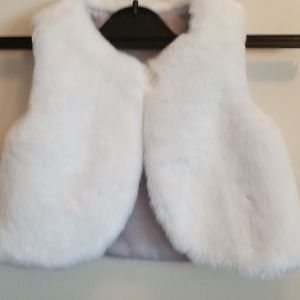 Furry white vest for toddler